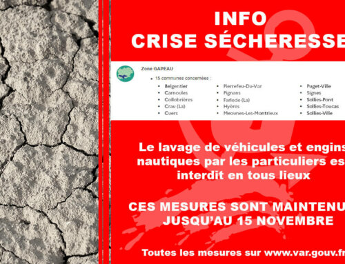 Prolongation des arrêtés sécheresse jusqu’au 15 novembre dans le Var